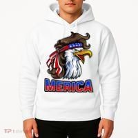 Merica Eagle Mullet 4th Of July American Flag Hoodie thumb 2