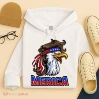 Merica Eagle Mullet 4th Of July American Flag Hoodie thumb 4