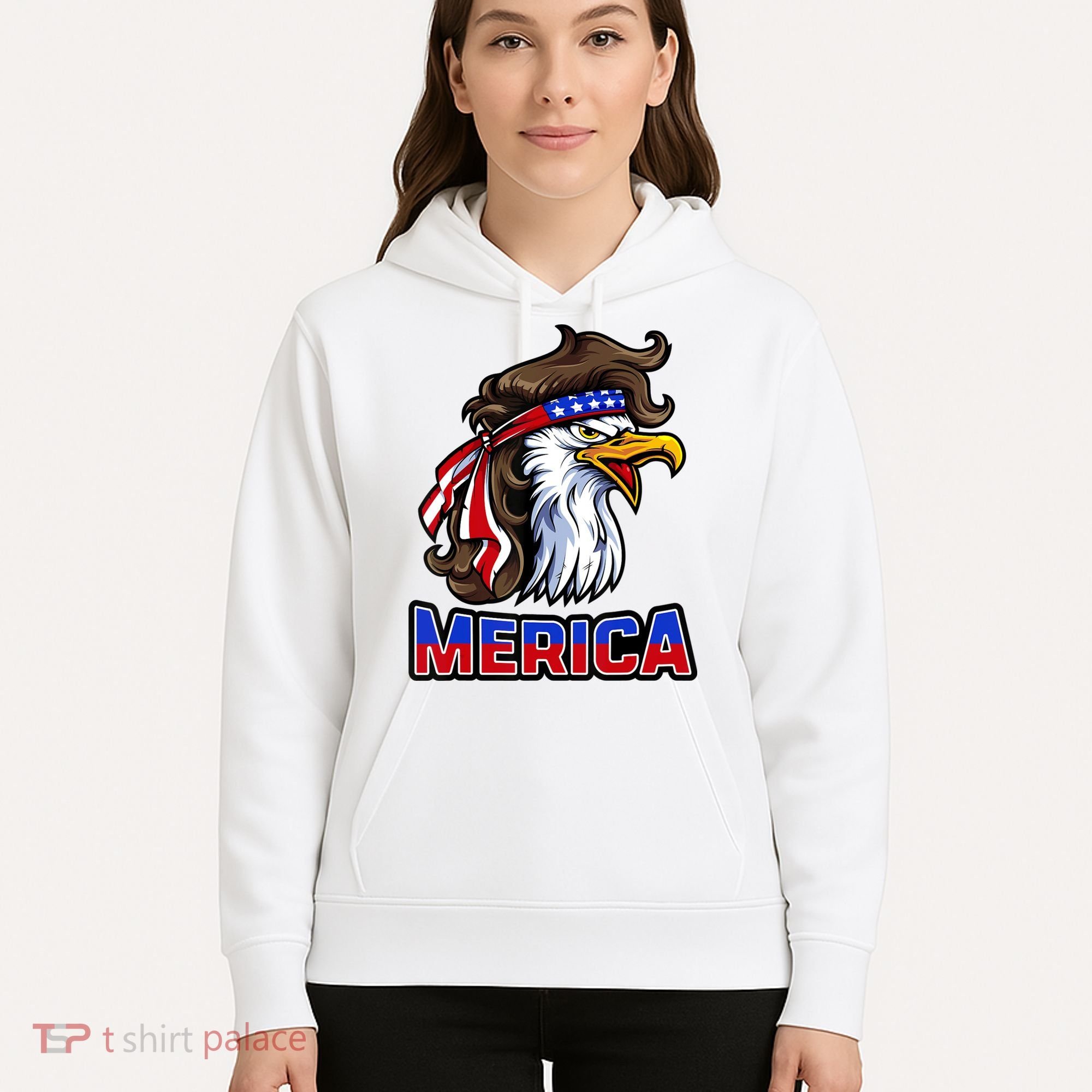 Merica Eagle Mullet 4th Of July American Flag Hoodie