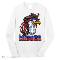 Merica Eagle Mullet 4th Of July American Flag Long Sleeve Shirt thumb 0