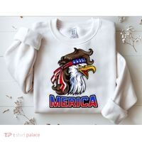 Merica Eagle Mullet 4th Of July American Flag Sweatshirt thumb 2