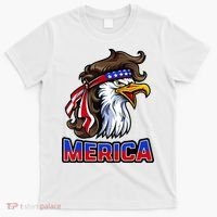 Merica Eagle Mullet 4th Of July American Flag T-Shirt thumb 0