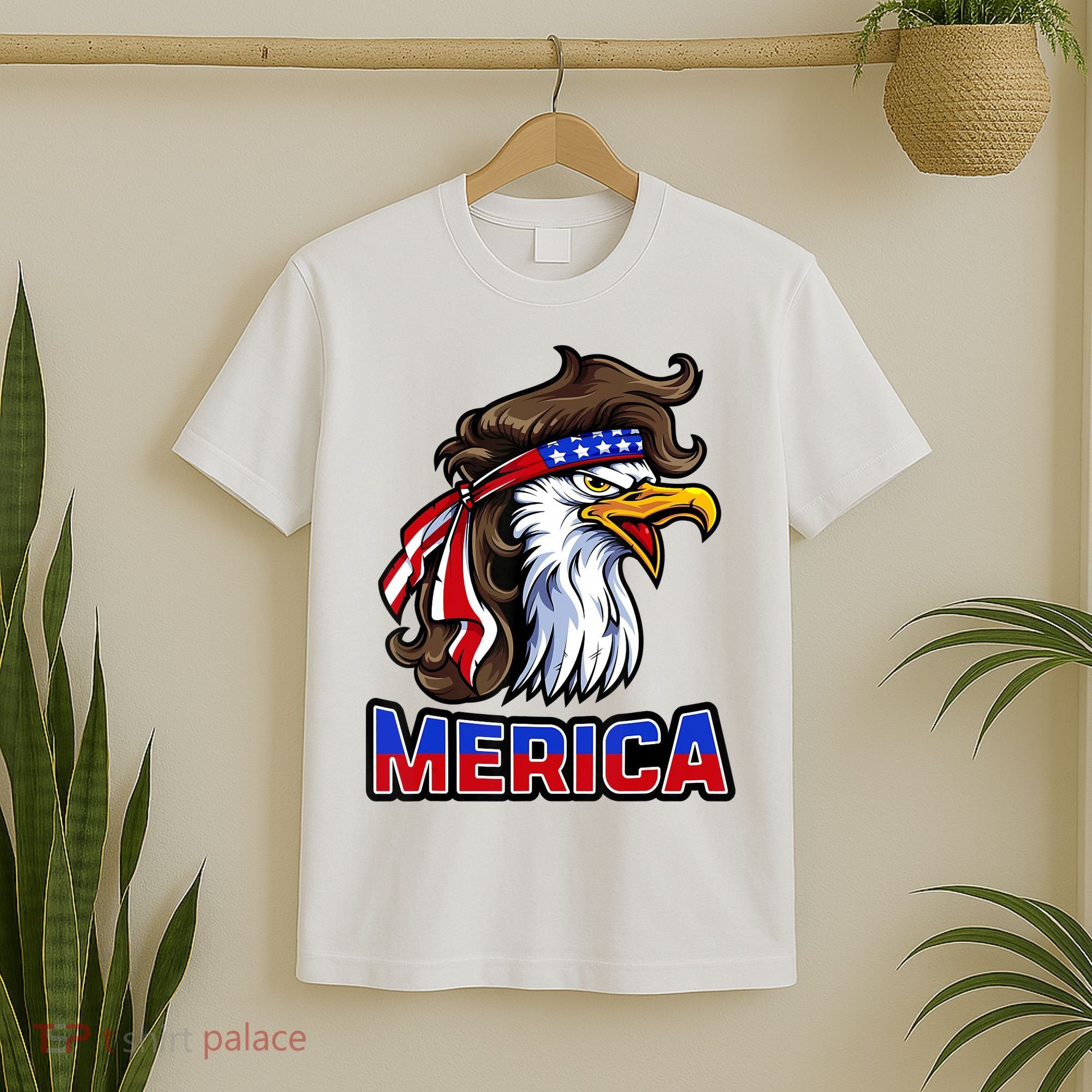 Merica Eagle Mullet 4th Of July American Flag T-Shirt