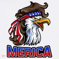 Merica Eagle Mullet 4th Of July American Flag Bucket Hat thumb 4
