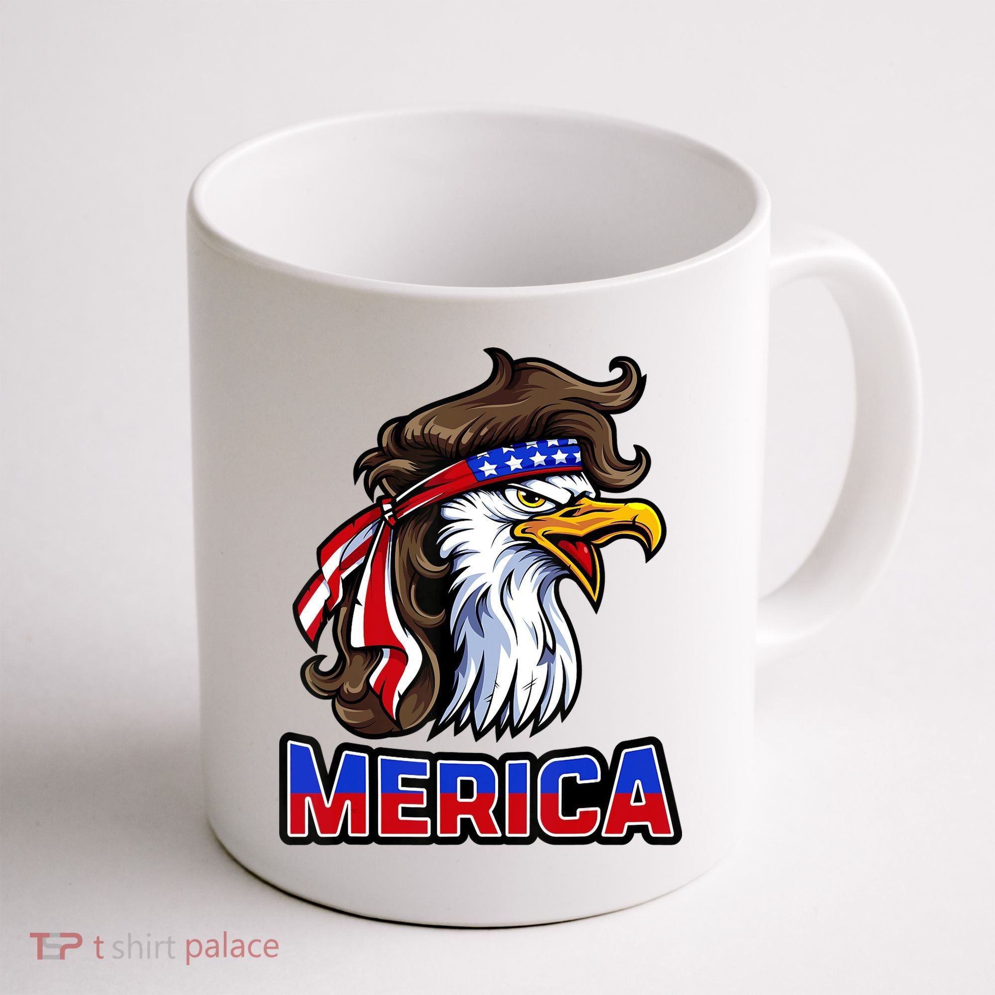 Merica Eagle Mullet 4th Of July American Flag Coffee Mug