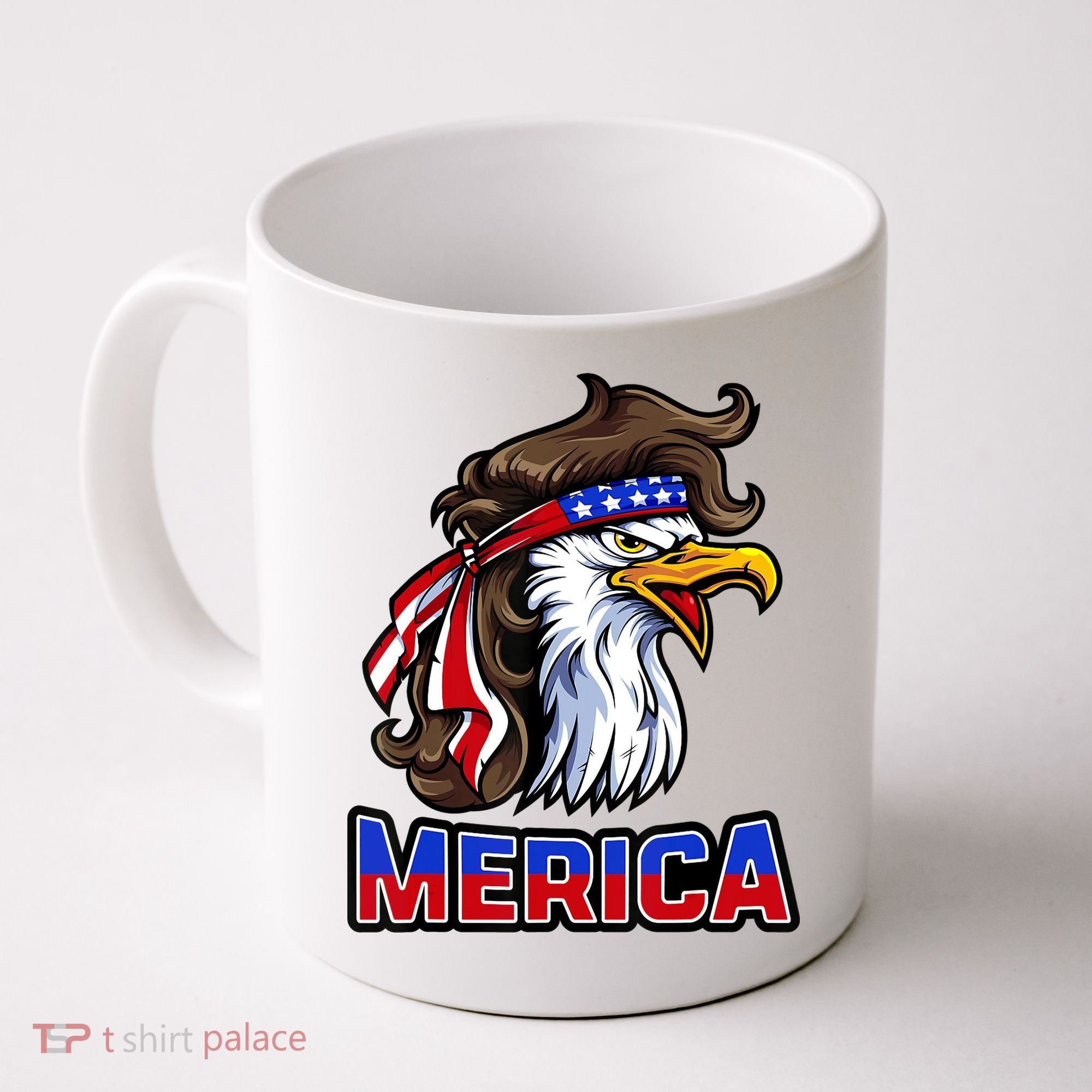 Merica Eagle Mullet 4th Of July American Flag Coffee Mug