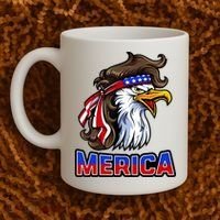 Merica Eagle Mullet 4th Of July American Flag Coffee Mug thumb 2