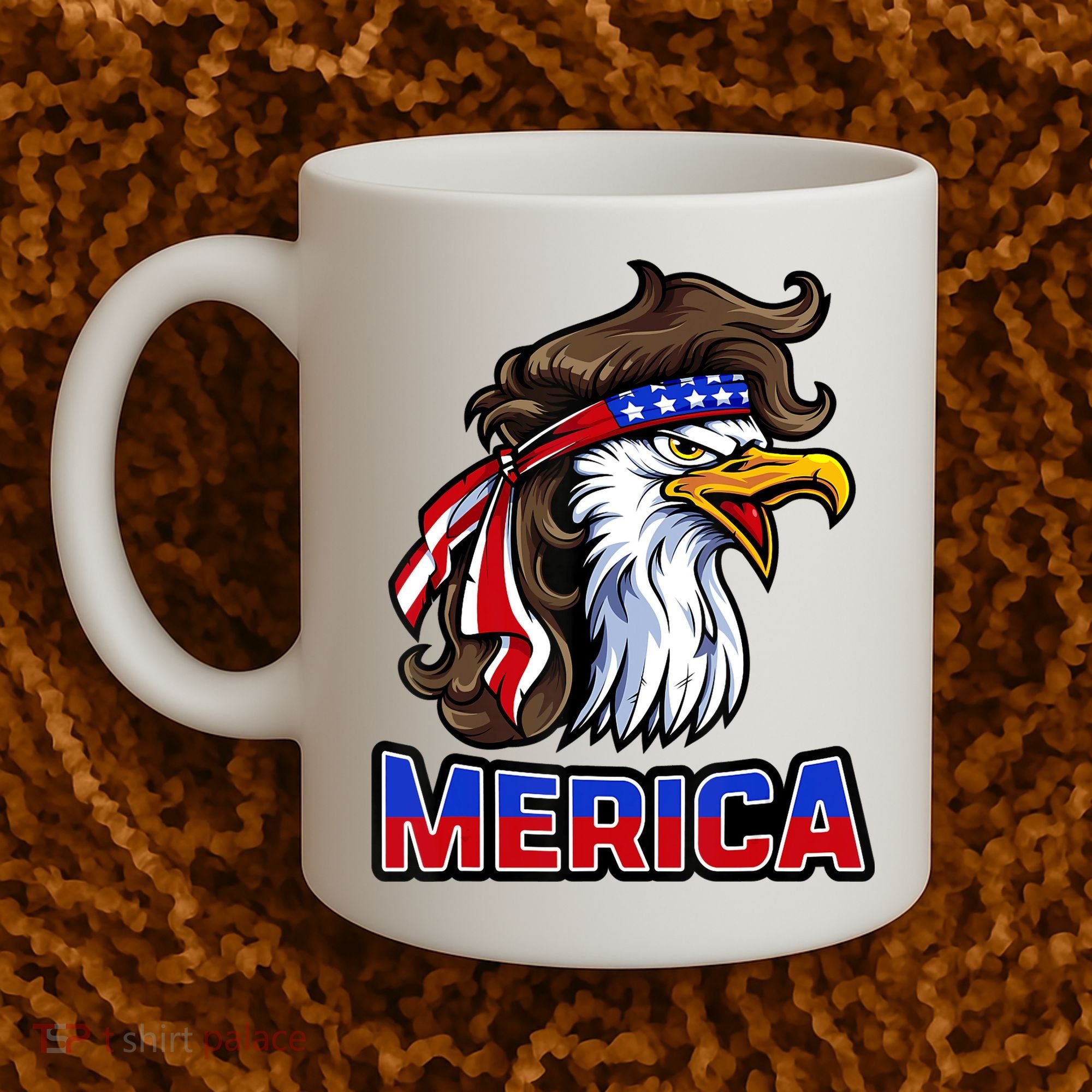 Merica Eagle Mullet 4th Of July American Flag Coffee Mug