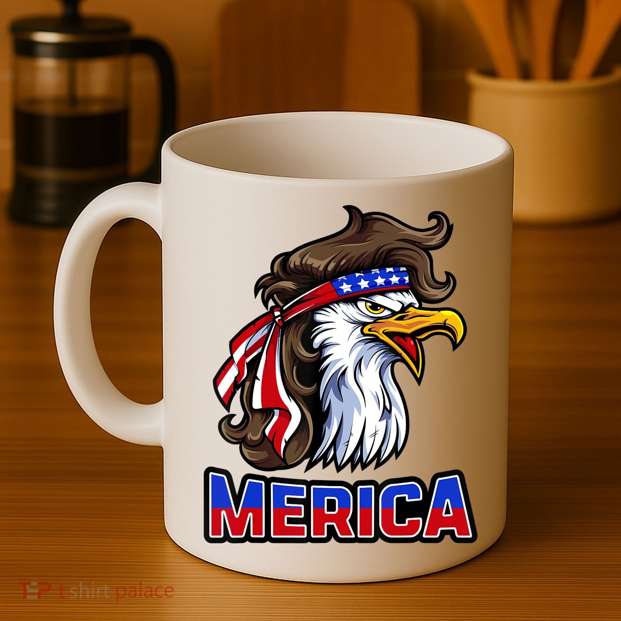 Merica Eagle Mullet 4th Of July American Flag Coffee Mug