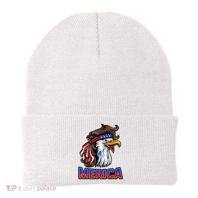 Merica Eagle Mullet 4th Of July American Flag Beanie