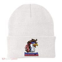 Merica Eagle Mullet 4th Of July American Flag Beanie thumb 0