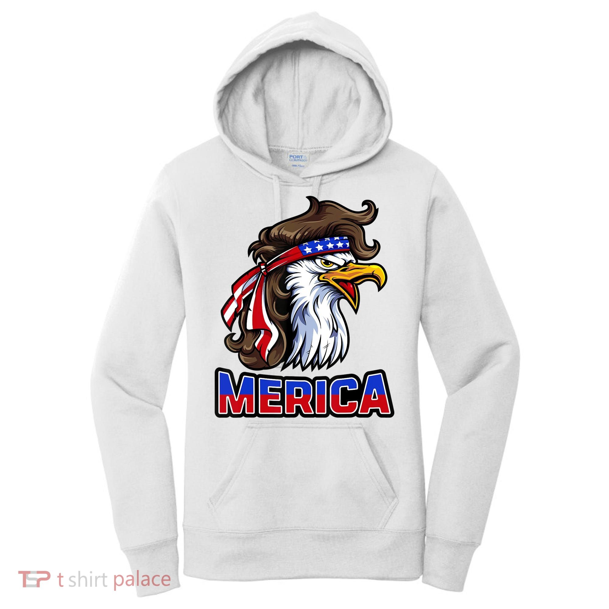 Merica Eagle Mullet 4th Of July American Flag Women's Hoodie
