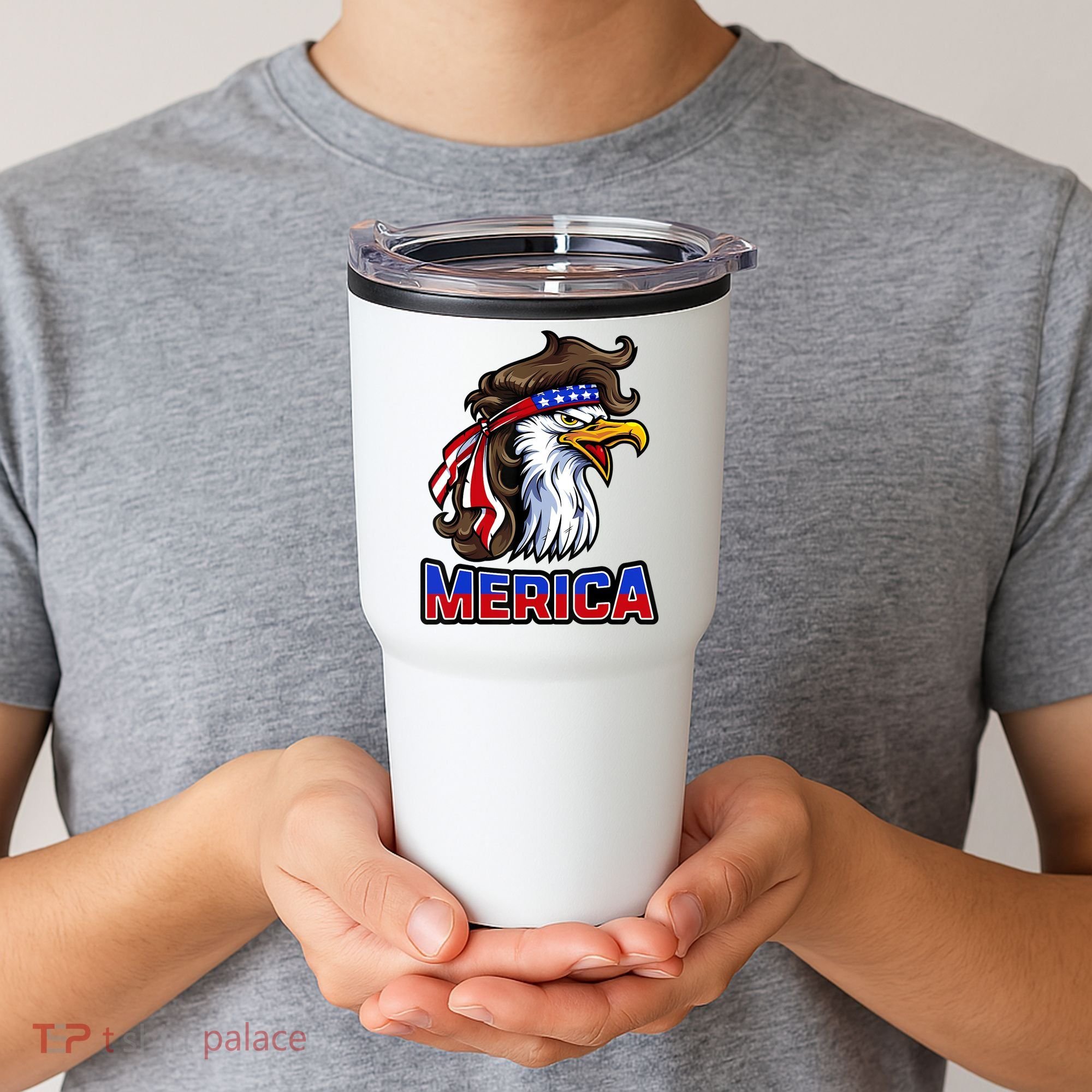 Merica Eagle Mullet 4th Of July American Flag Tumbler