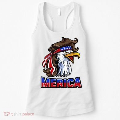 Merica Eagle Mullet 4th Of July American Flag Women's Tank Top