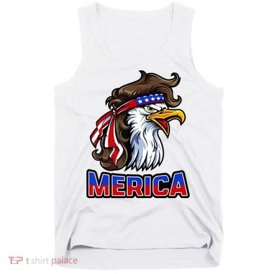 Merica Eagle Mullet 4th Of July American Flag Tank Top