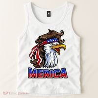 Merica Eagle Mullet 4th Of July American Flag Tank Top thumb 2