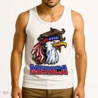 Merica Eagle Mullet 4th Of July American Flag Tank Top thumb 3