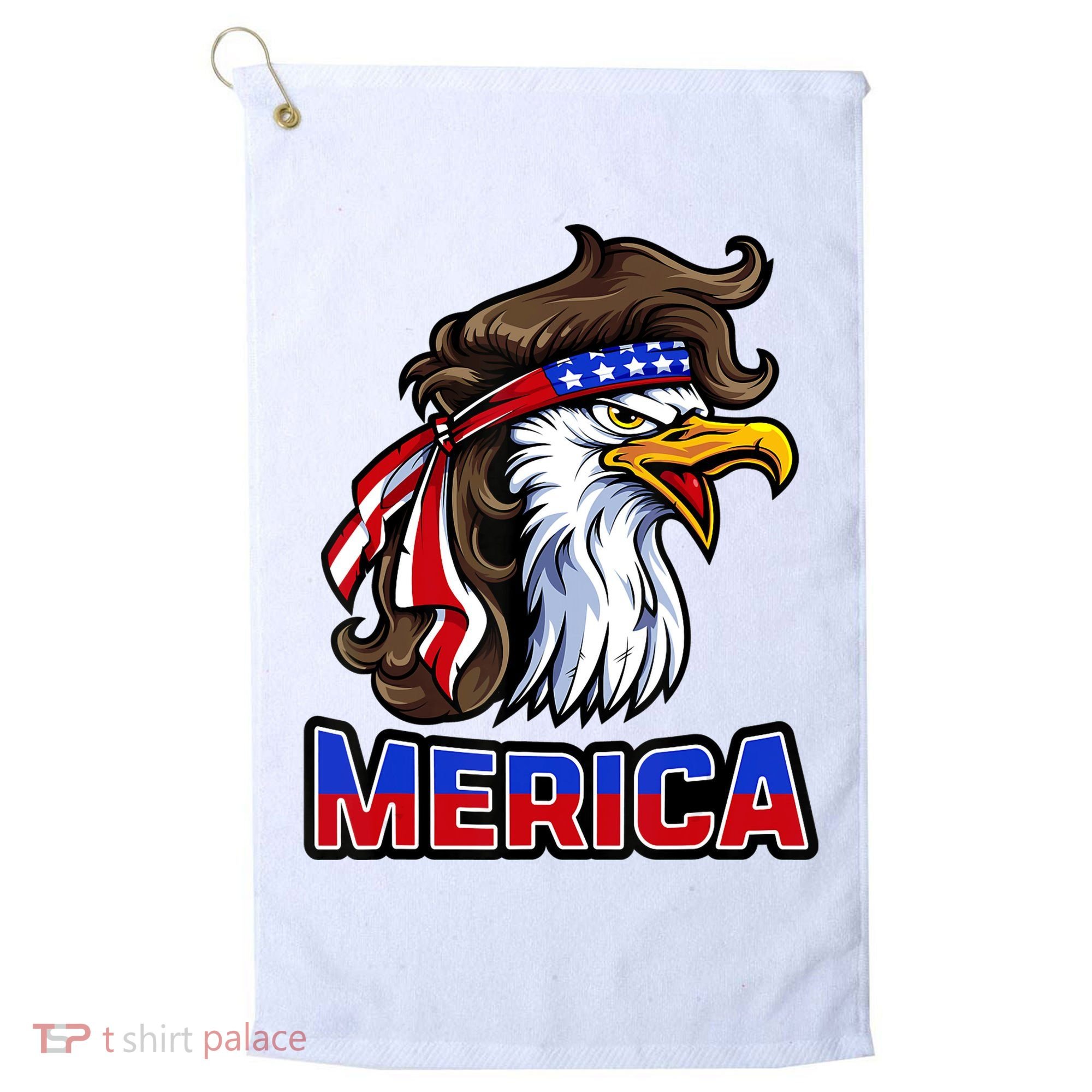 Merica Eagle Mullet 4th Of July American Flag Golf Towel