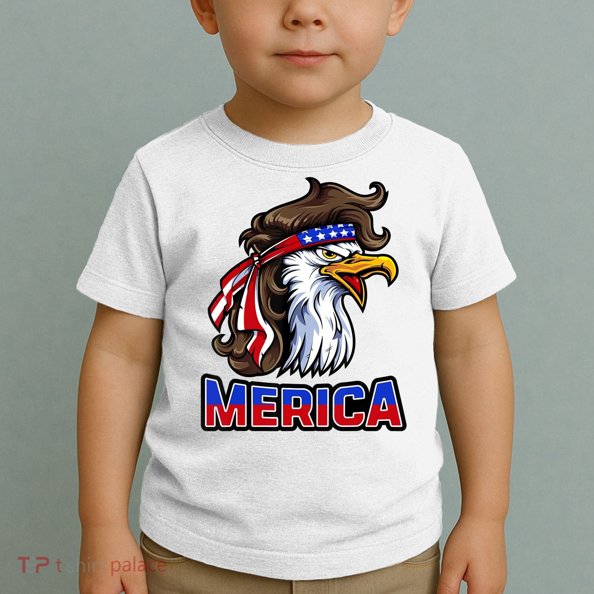 Merica Eagle Mullet 4th Of July American Flag Toddler T-Shirt