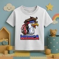 Merica Eagle Mullet 4th Of July American Flag Toddler T-Shirt thumb 3