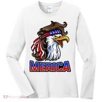 Merica Eagle Mullet 4th Of July American Flag Women's Long Sleeve Shirt thumb 0