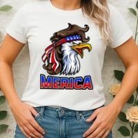 Merica Eagle Mullet 4th Of July American Flag Women's T-Shirt thumb 2