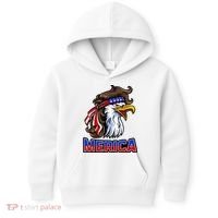 Merica Eagle Mullet 4th Of July American Flag Kids Hoodie thumb 0