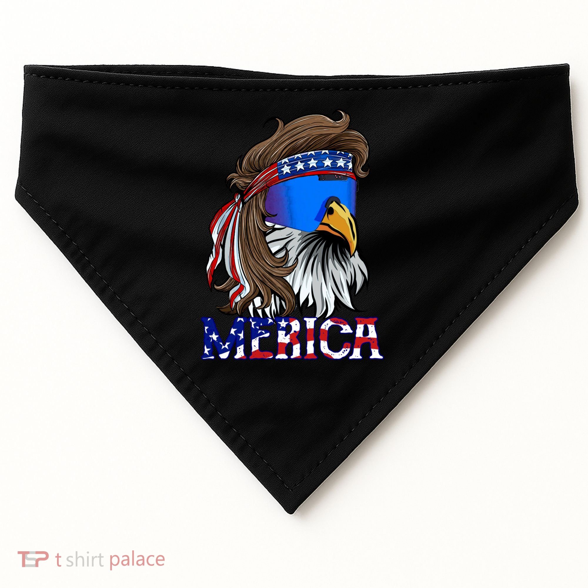 Merica Eagle Mullet Shirt American Flag USA Men 4th Of July USA-Made Doggie Bandana