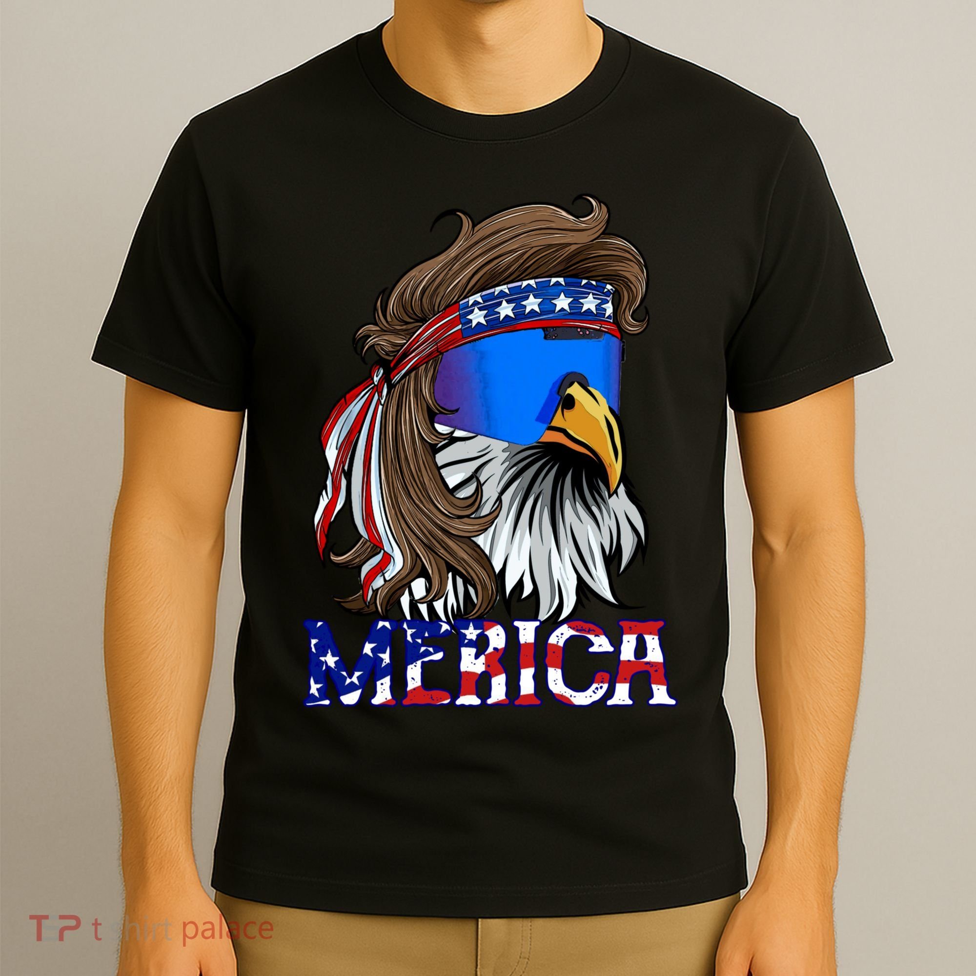 Merica Eagle Mullet Shirt American Flag USA Men 4th Of July T-Shirt