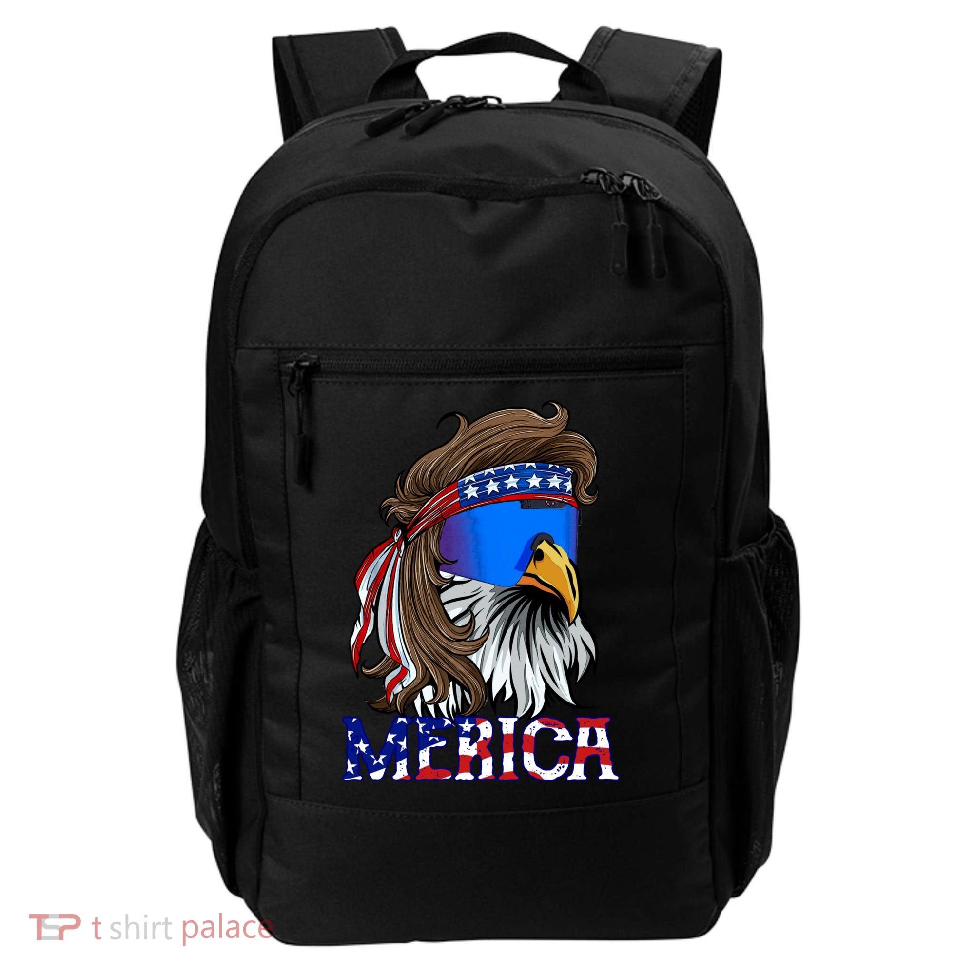 Merica Eagle Mullet Shirt American Flag USA Men 4th Of July Backpack