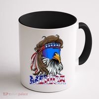 Merica Eagle Mullet Shirt American Flag USA Men 4th Of July Coffee Mug thumb 1