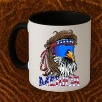 Merica Eagle Mullet Shirt American Flag USA Men 4th Of July Coffee Mug thumb 2