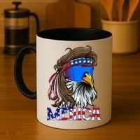 Merica Eagle Mullet Shirt American Flag USA Men 4th Of July Coffee Mug thumb 4