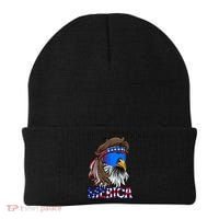Merica Eagle Mullet Shirt American Flag USA Men 4th Of July Beanie thumb 0