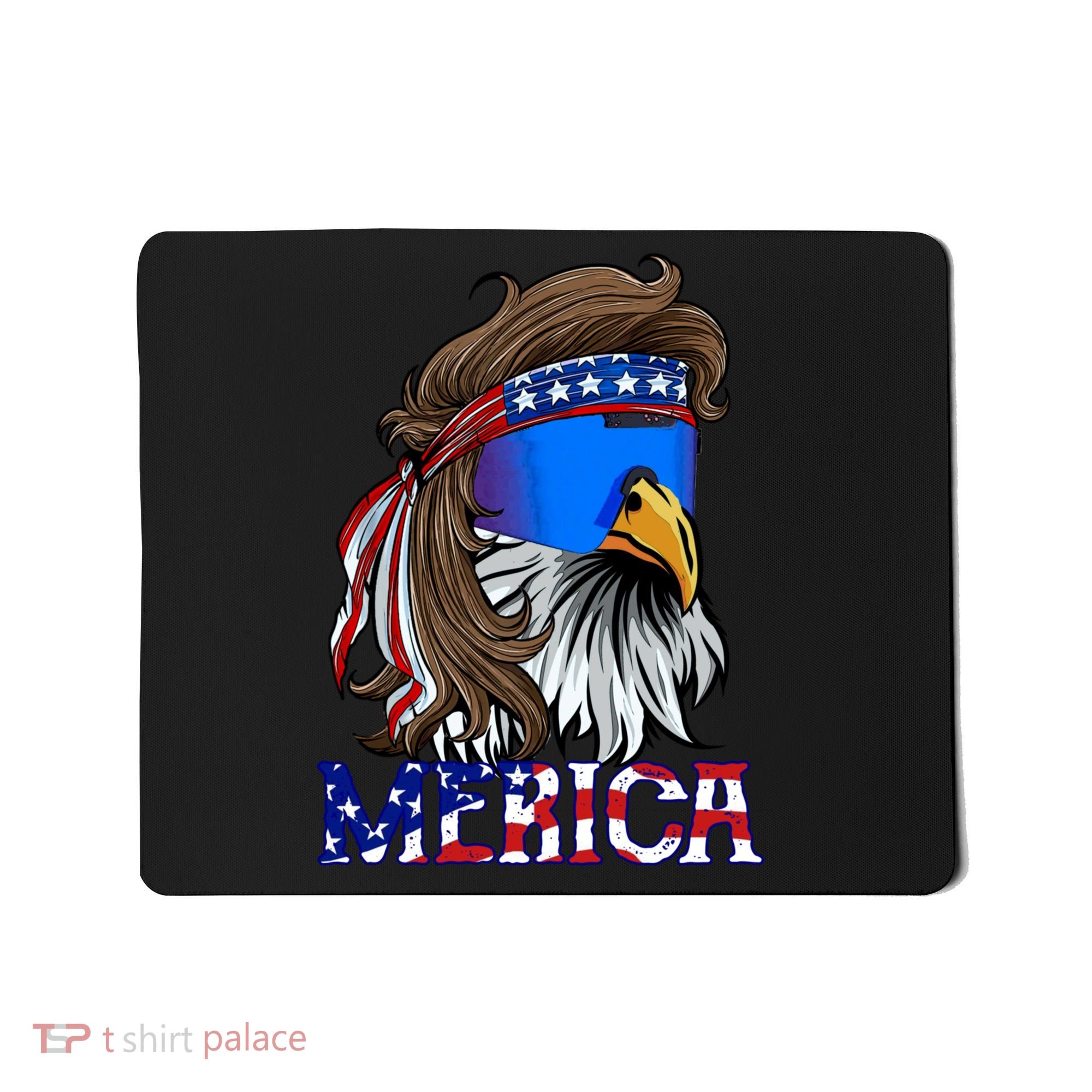 Merica Eagle Mullet Shirt American Flag USA Men 4th Of July Mousepad