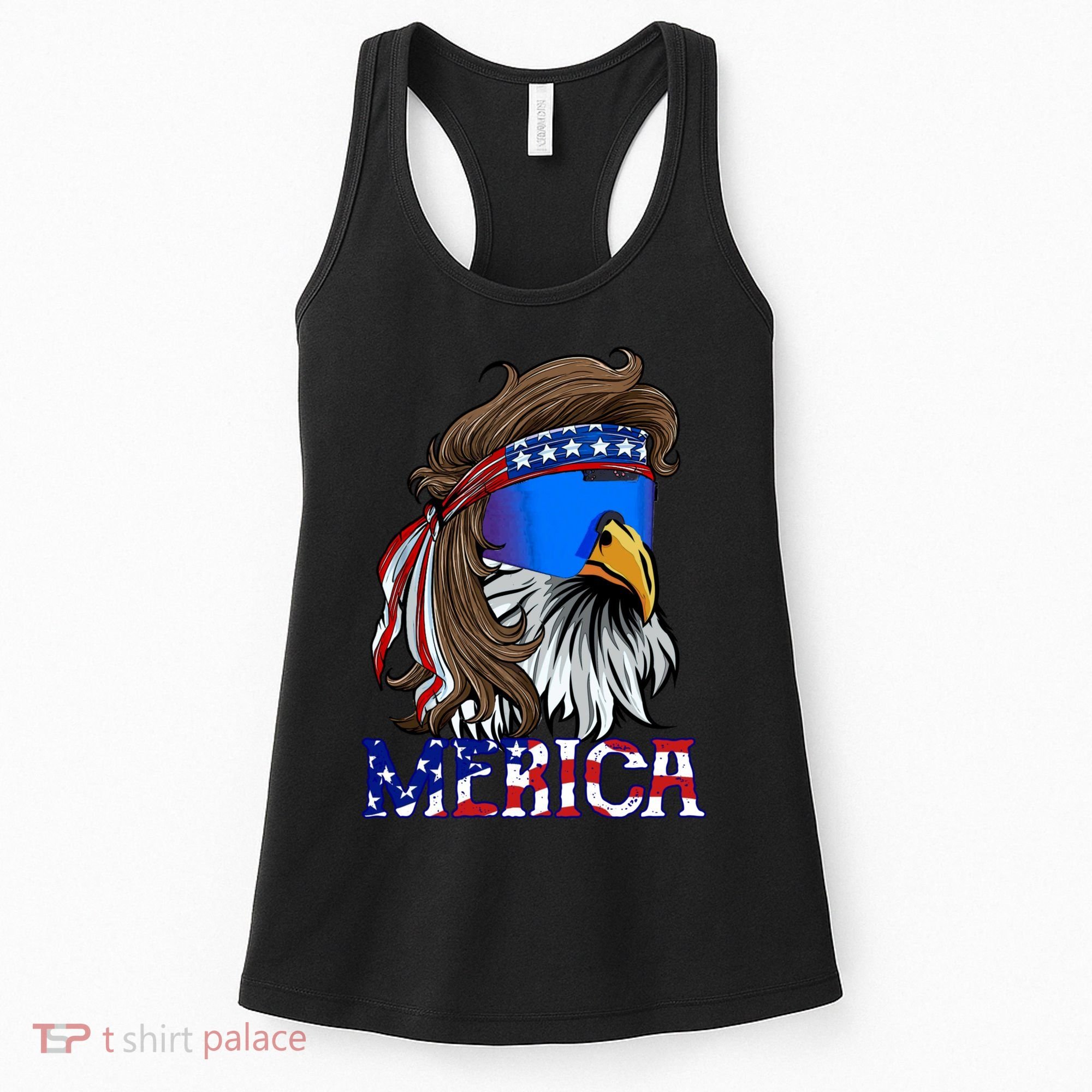 Merica Eagle Mullet Shirt American Flag USA Men 4th Of July Women's Tank Top