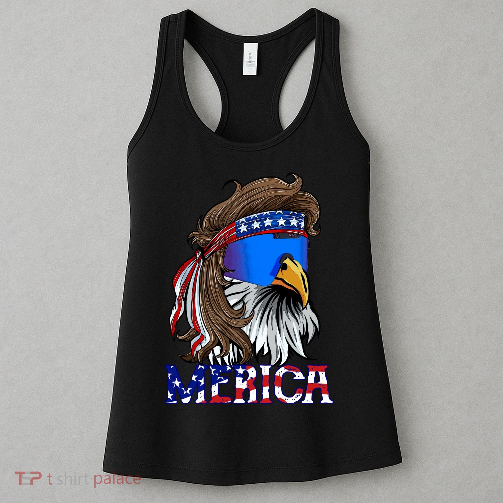 Merica Eagle Mullet Shirt American Flag USA Men 4th Of July Women's Tank Top