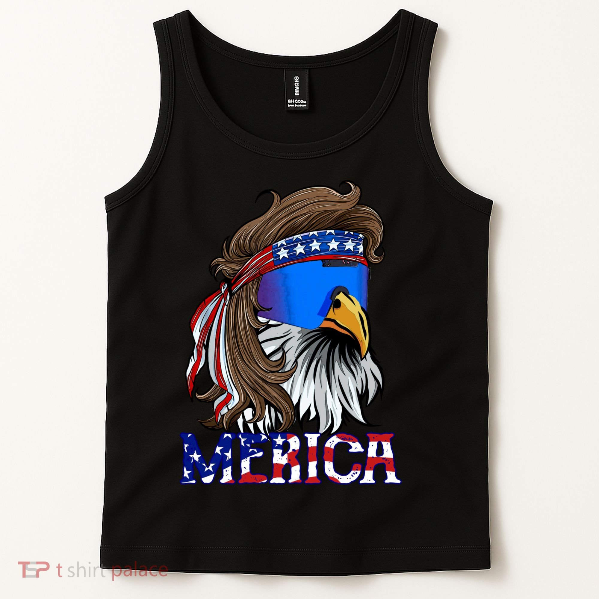 Merica Eagle Mullet Shirt American Flag USA Men 4th Of July Tank Top