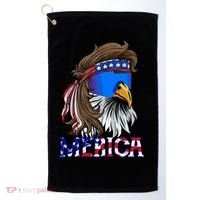 Merica Eagle Mullet Shirt American Flag USA Men 4th Of July Golf Towel thumb 0