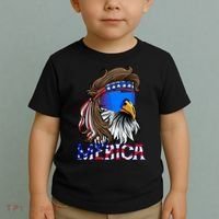 Merica Eagle Mullet Shirt American Flag USA Men 4th Of July Toddler T-Shirt thumb 2
