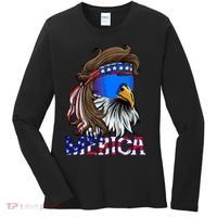Merica Eagle Mullet Shirt American Flag USA Men 4th Of July Women's Long Sleeve Shirt thumb 0