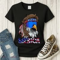 Merica Eagle Mullet Shirt American Flag USA Men 4th Of July Women's T-Shirt thumb 3