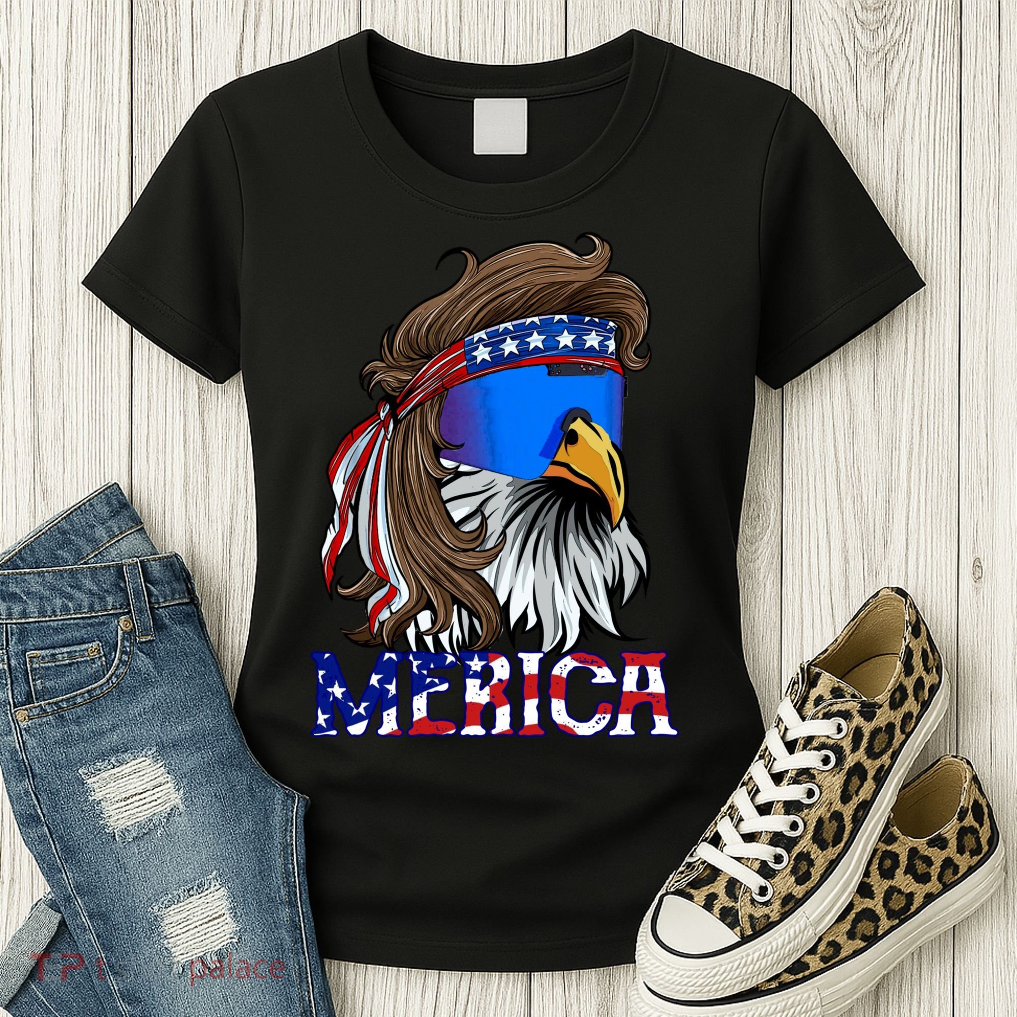Merica Eagle Mullet Shirt American Flag USA Men 4th Of July Women's T-Shirt