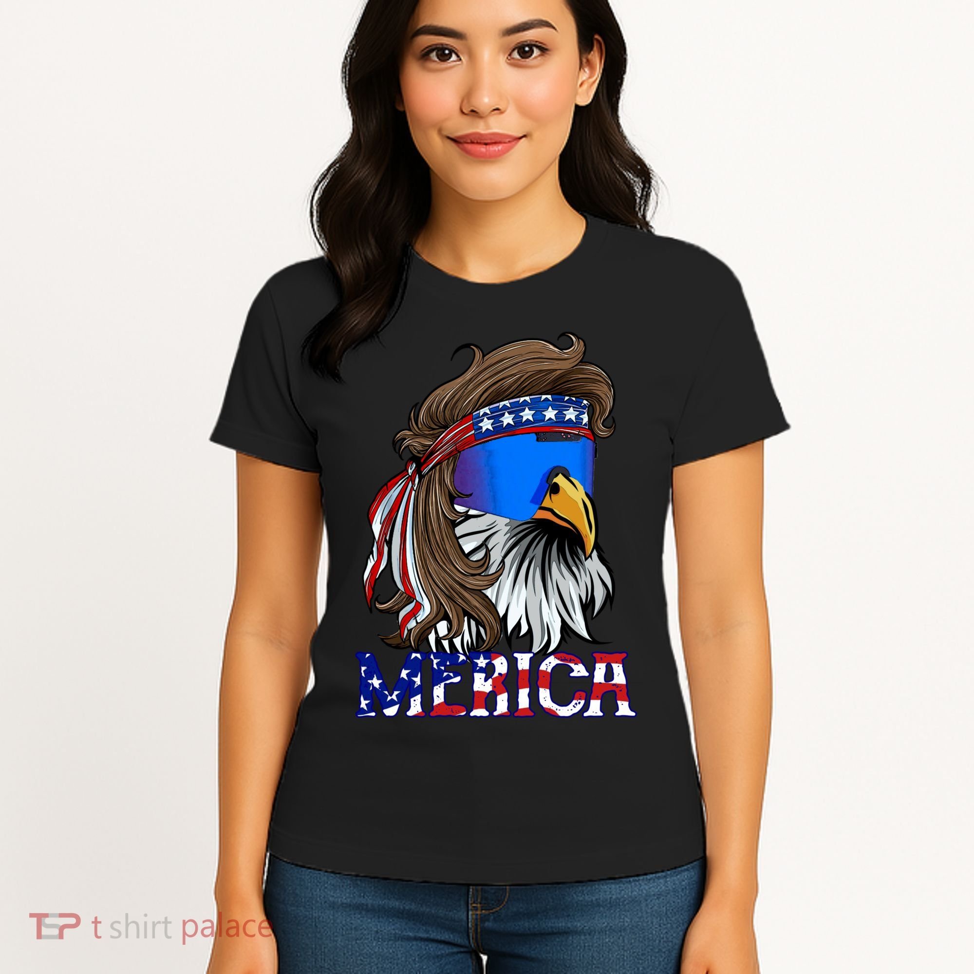 Merica Eagle Mullet Shirt American Flag USA Men 4th Of July Women's T-Shirt