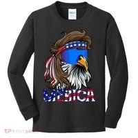 Merica Eagle Mullet Shirt American Flag USA Men 4th Of July Kids Long Sleeve Shirt thumb 0