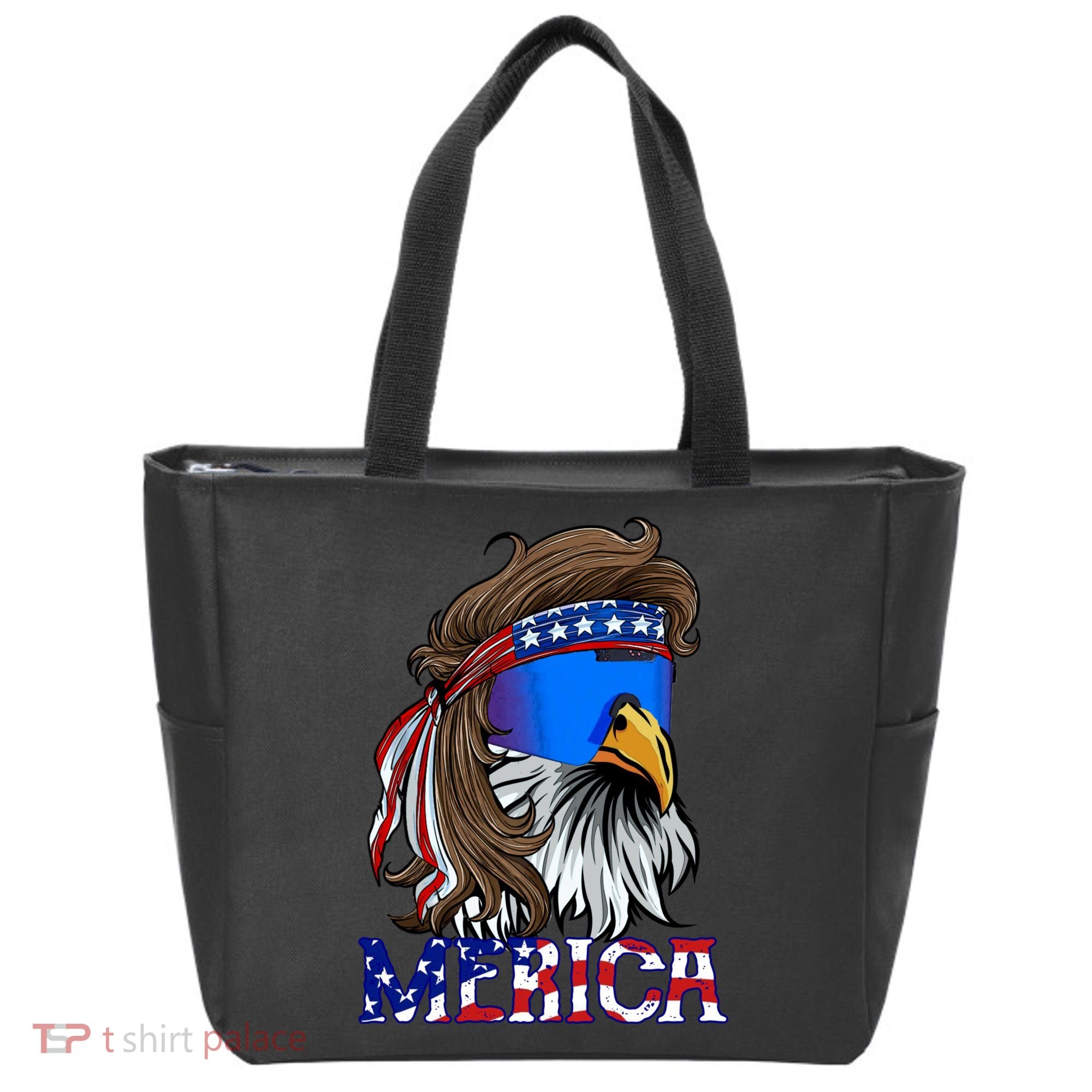 Merica Eagle Mullet Shirt American Flag USA Men 4th Of July Tote Bag