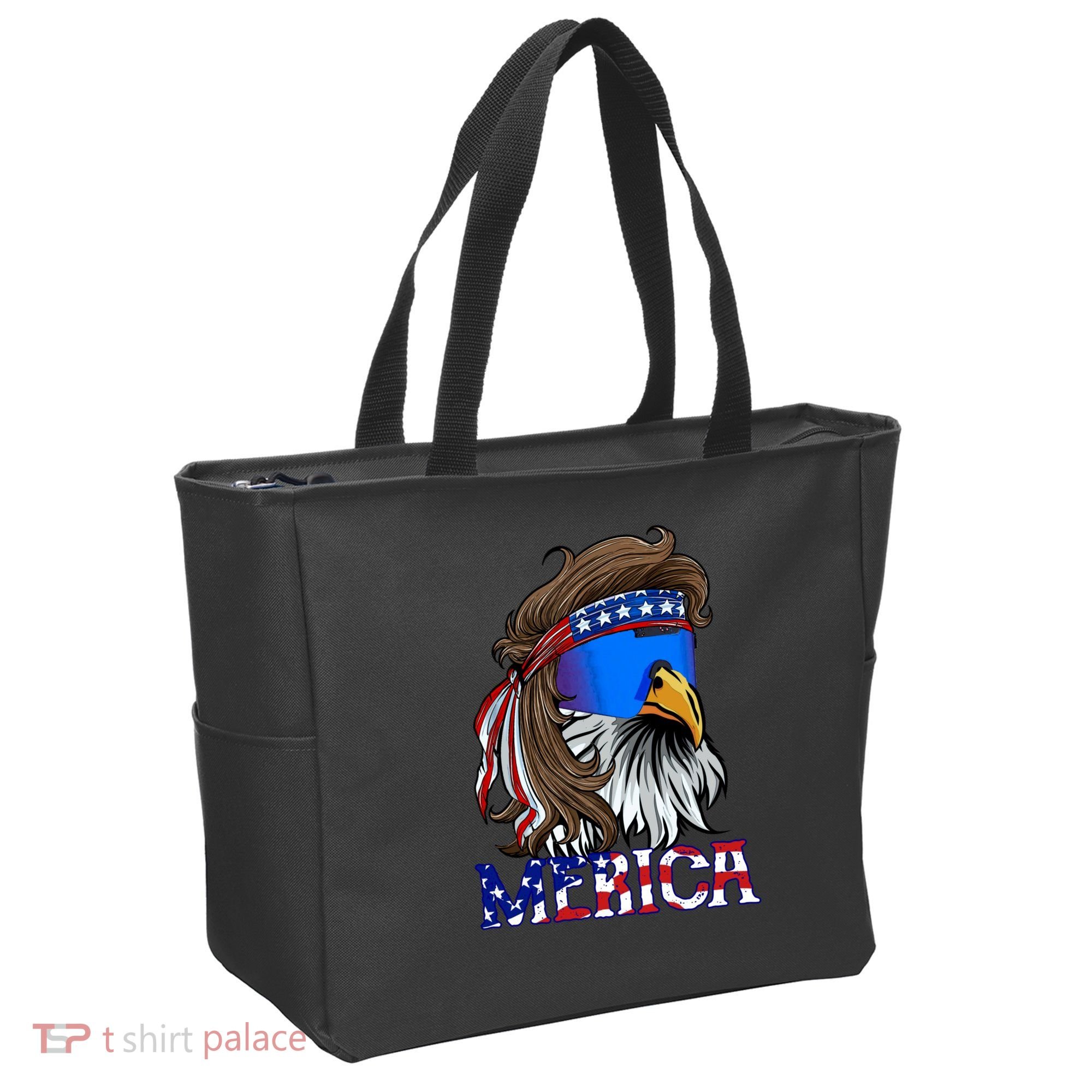 Merica Eagle Mullet Shirt American Flag USA Men 4th Of July Tote Bag