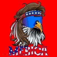 Merica Eagle Mullet Shirt American Flag USA Men 4th Of July Santa Hat thumb 1