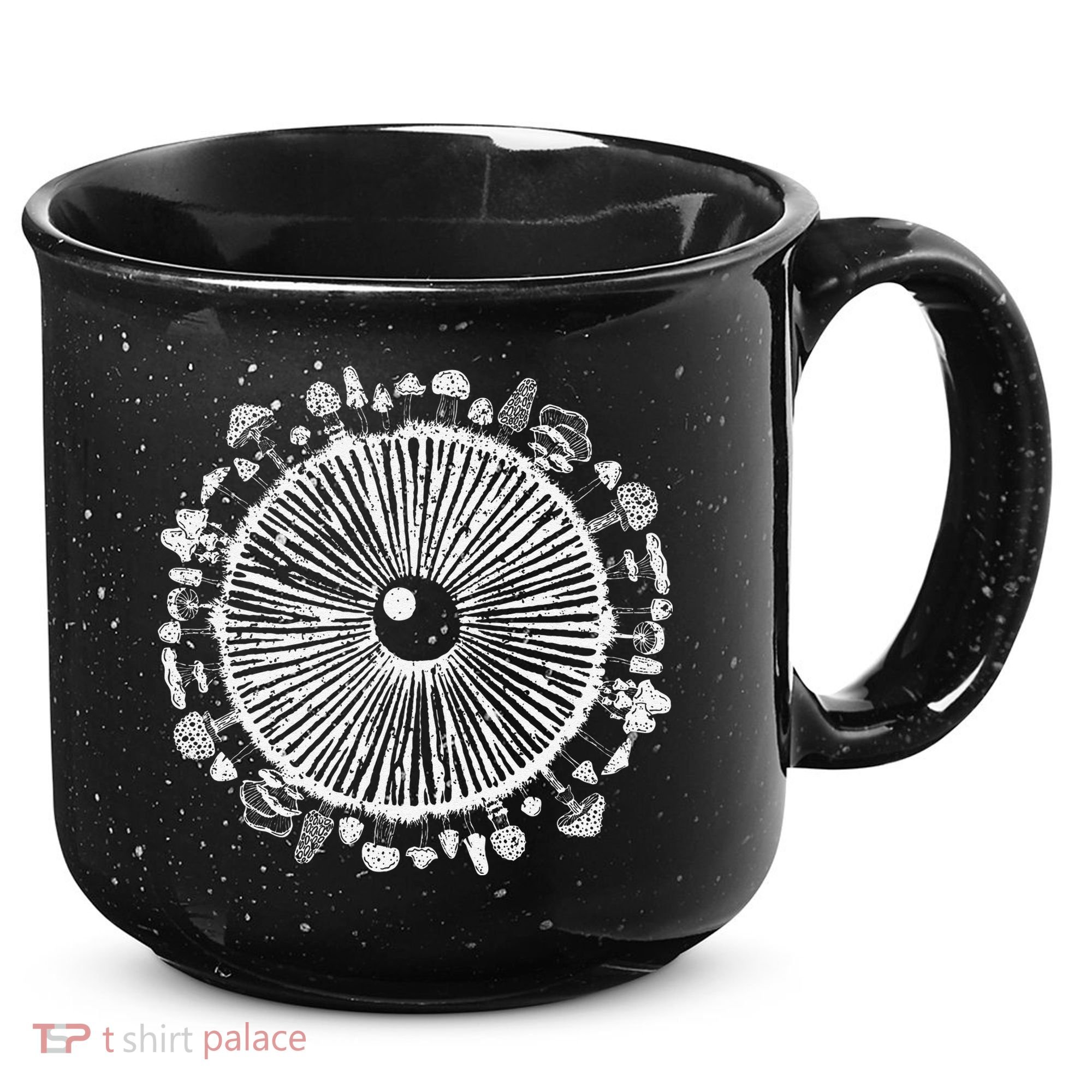Mushroom Eye Mycology Foraging Magic Spore Print Graphic 15oz Campfire Ceramic Mug