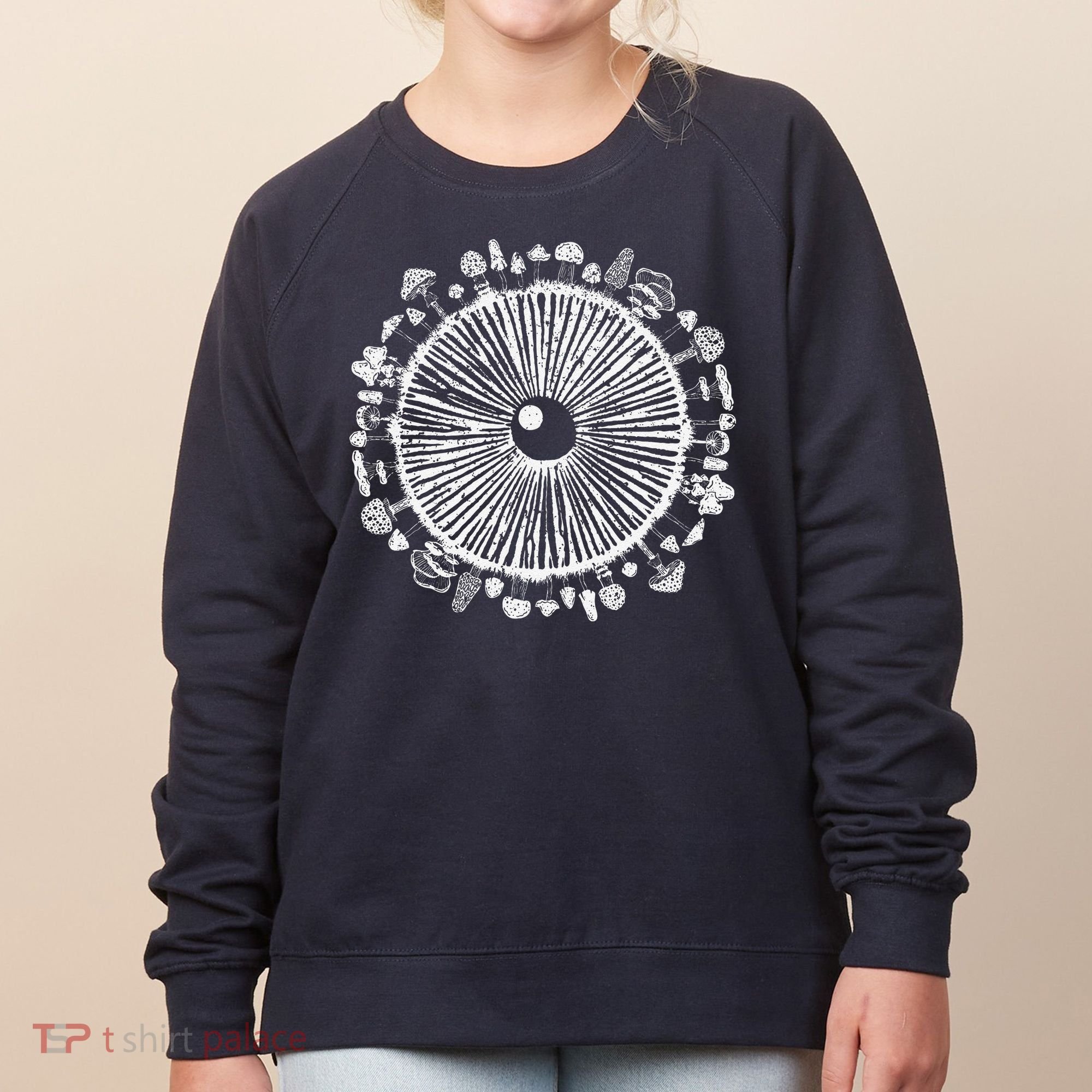 Mushroom Eye Mycology Foraging Magic Spore Print Graphic Women's Sweatshirt
